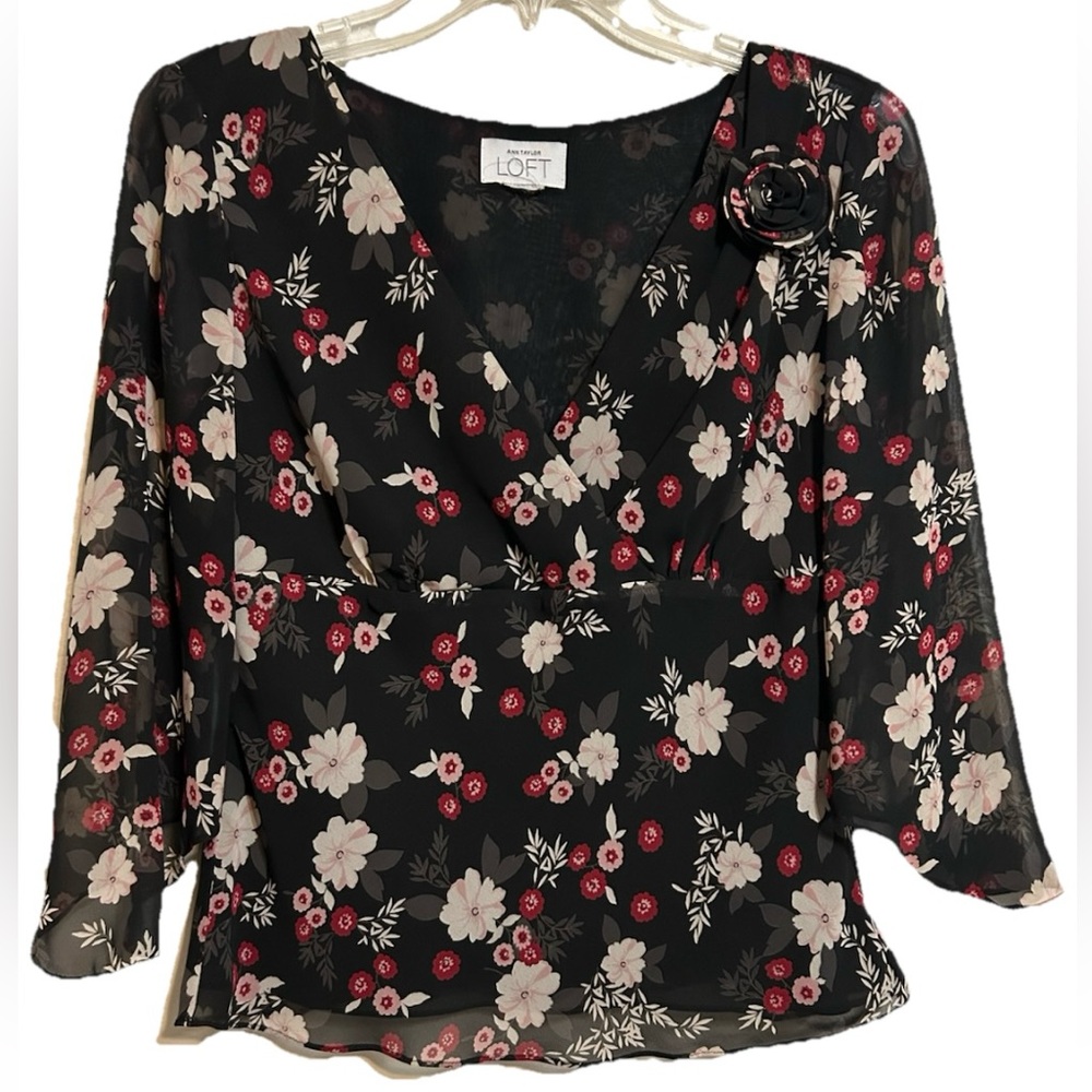 Vintage Y2K Ann Taylor Sheer Babydoll Top